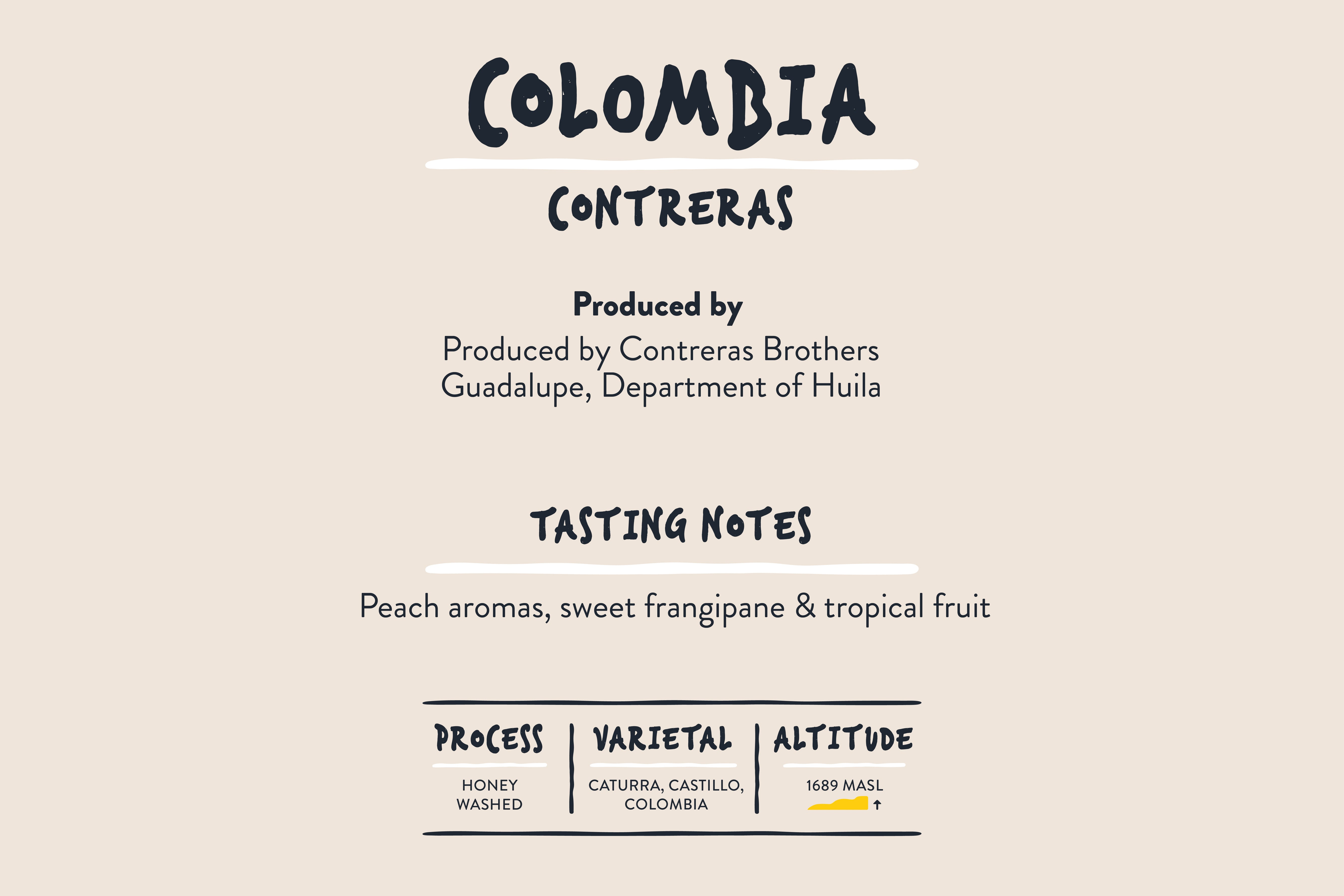 Colombia Contreras a honey glory processed coffee