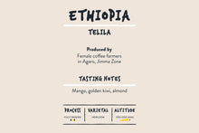 Load image into Gallery viewer, Odd Kin Coffee Roasters Ethiopia Telila Washed Coffee Info Card
