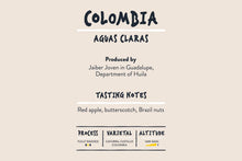 Load image into Gallery viewer, Colombian aguas claras information card
